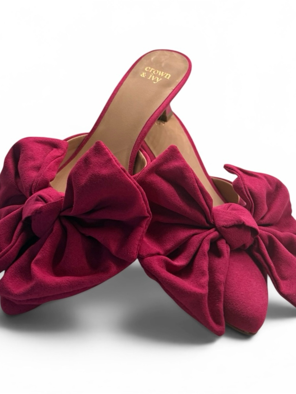 Crown & Ivy Fuchsia Bow Kitten-Heel Mule - Picture 8 of 8